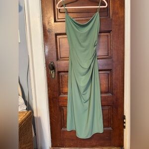 Elegant Green Draped Dress